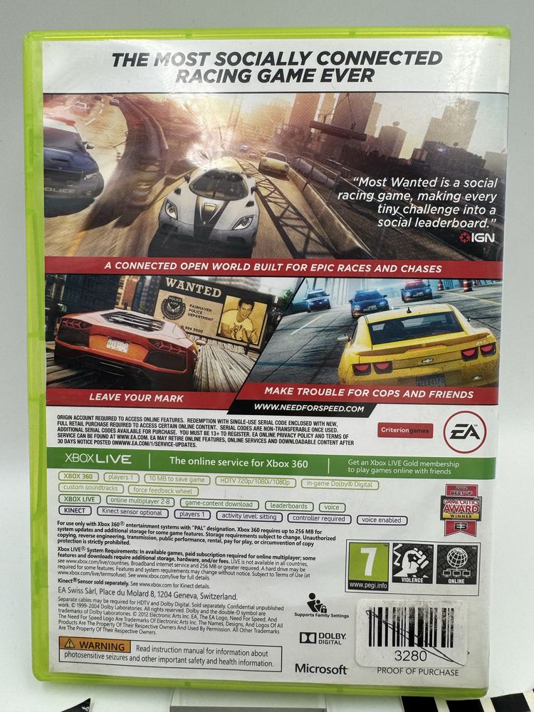 Need For Speed Most Wanted Xbox 360 Gwarancja
