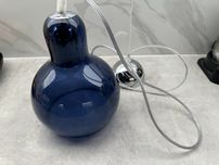 Lampa wisząca Mango, niebiesko-przezroczysta/srebrna szklana