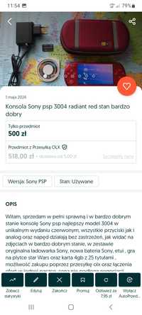 Konsola plus gry Sony psp