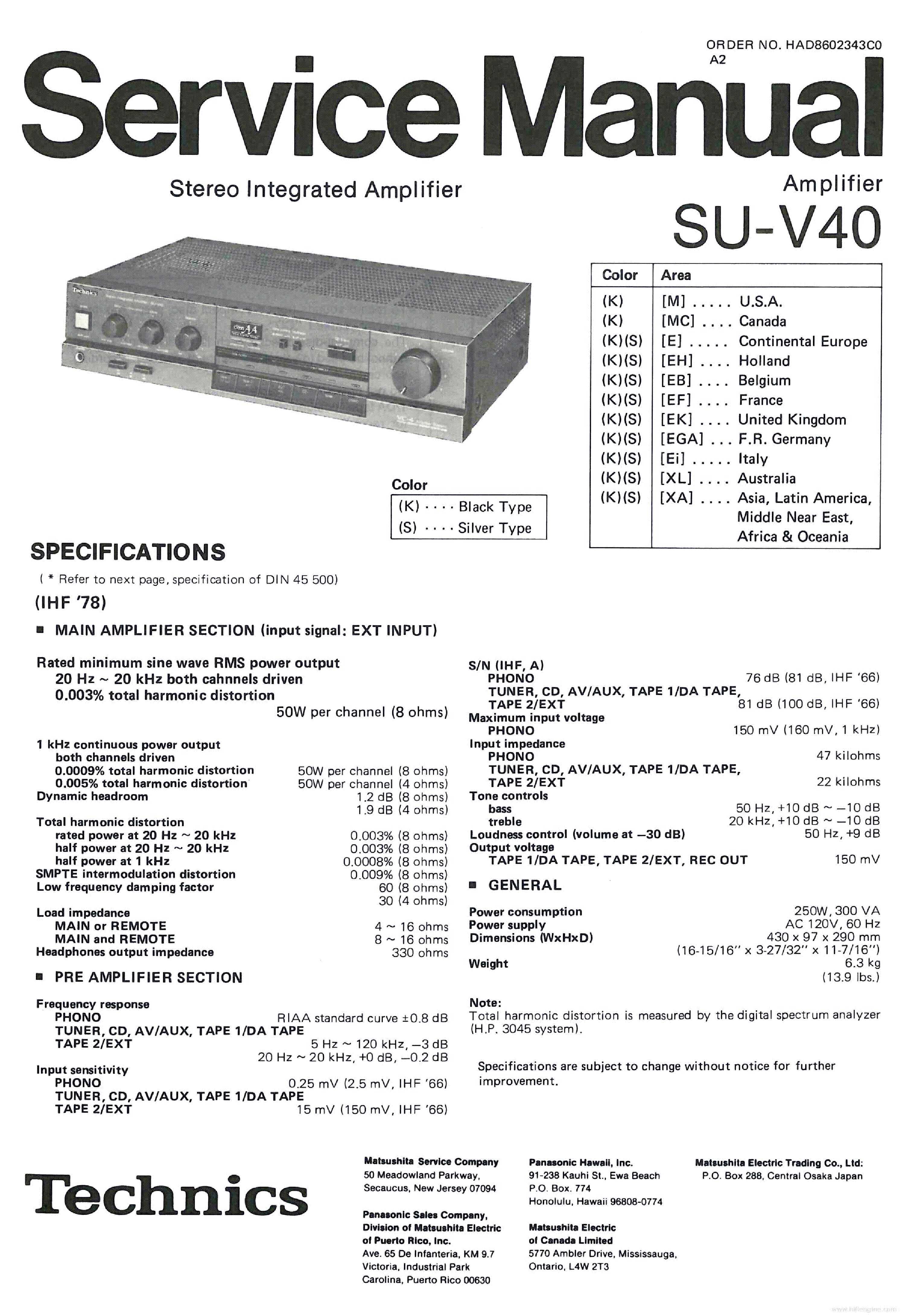 Technics SU-V40 wzmacniacz 50W. Stan bdb