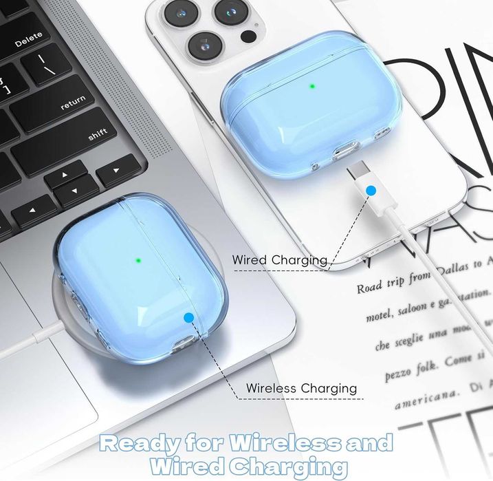 MHYALUDO etui na Airpods Pro przezroczyste miękkie odporne na wstrząsy