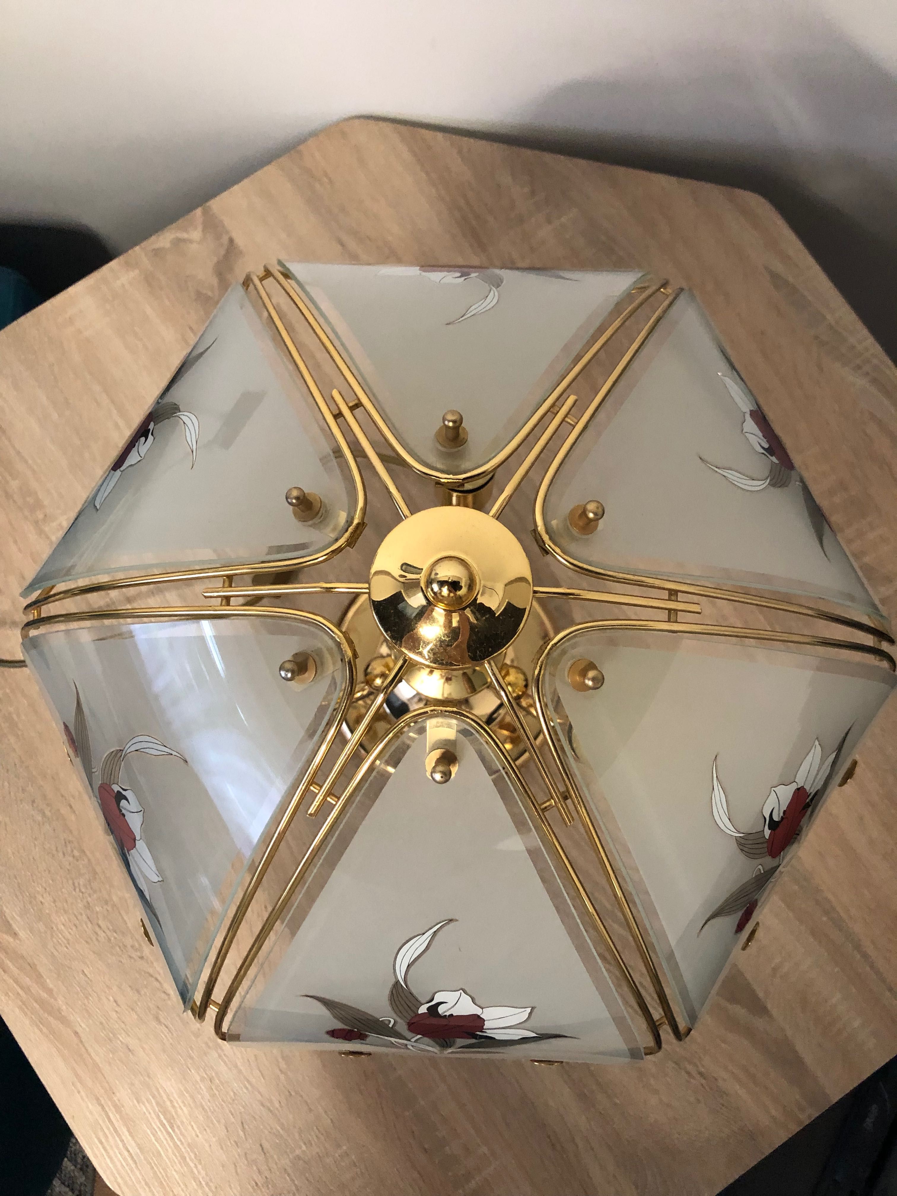 Lampa i żyrandol witrażowy