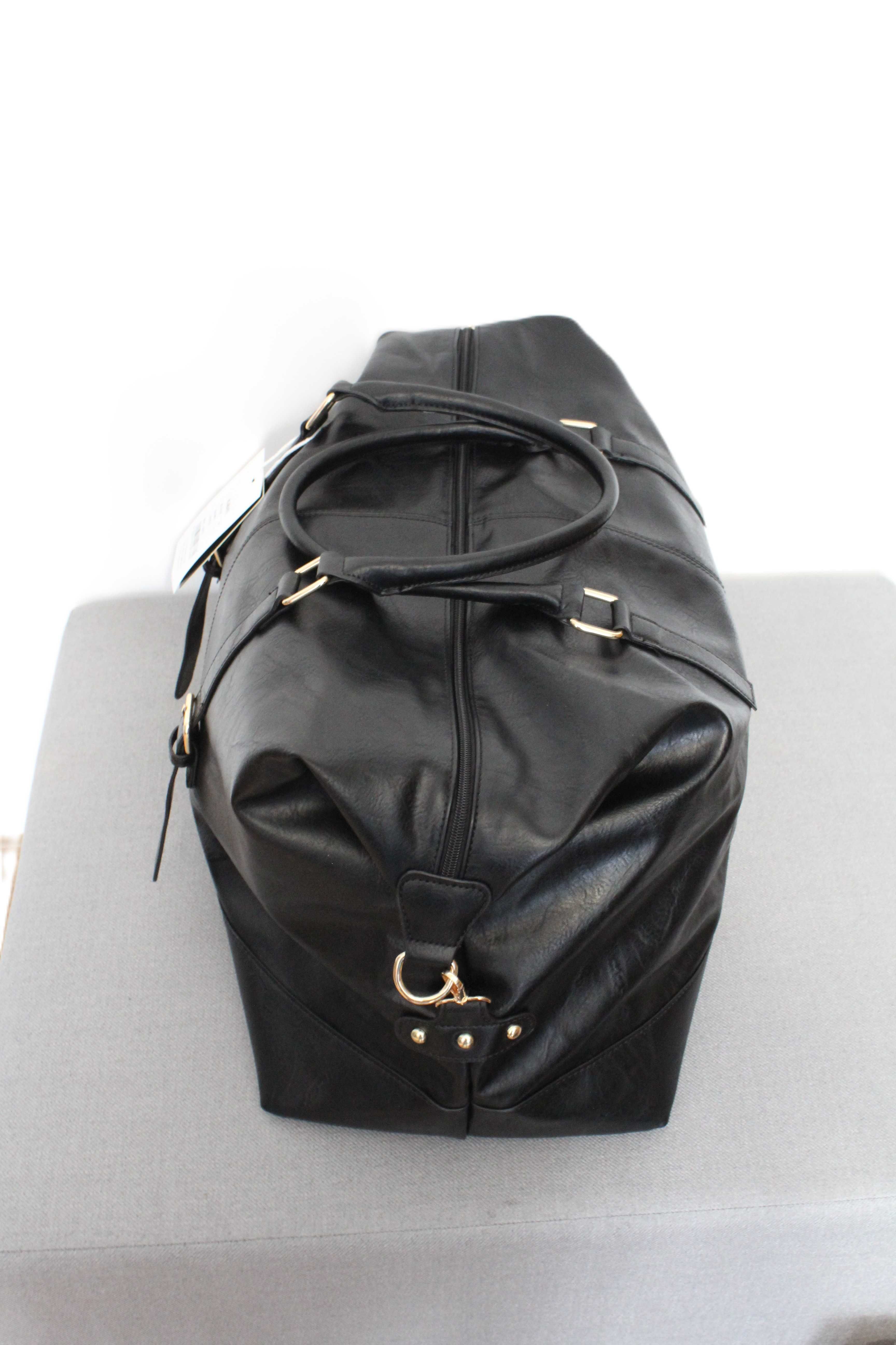 Czarna torba weekendowa torba podróżna Andrea Massi