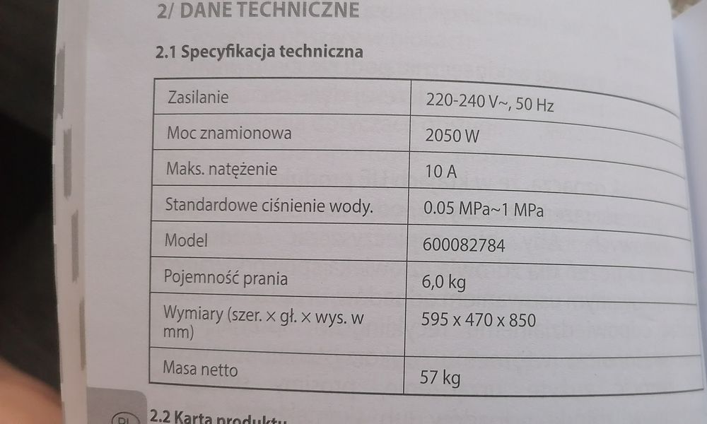 Pralka SELECline