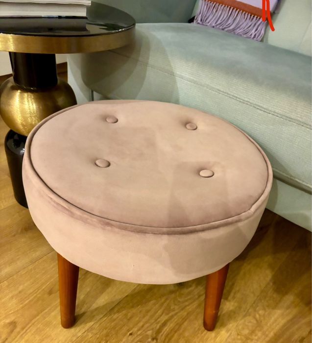 Taboret pufa dusty pink