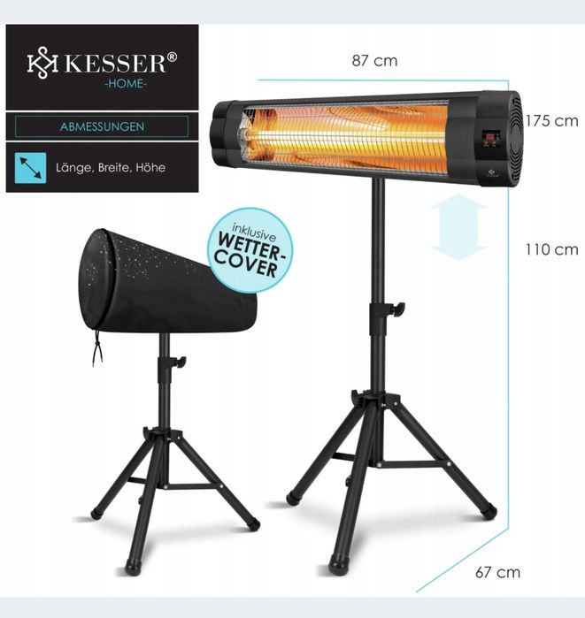 Promiennik podczerwieni, farelka, grzejnik, pilot