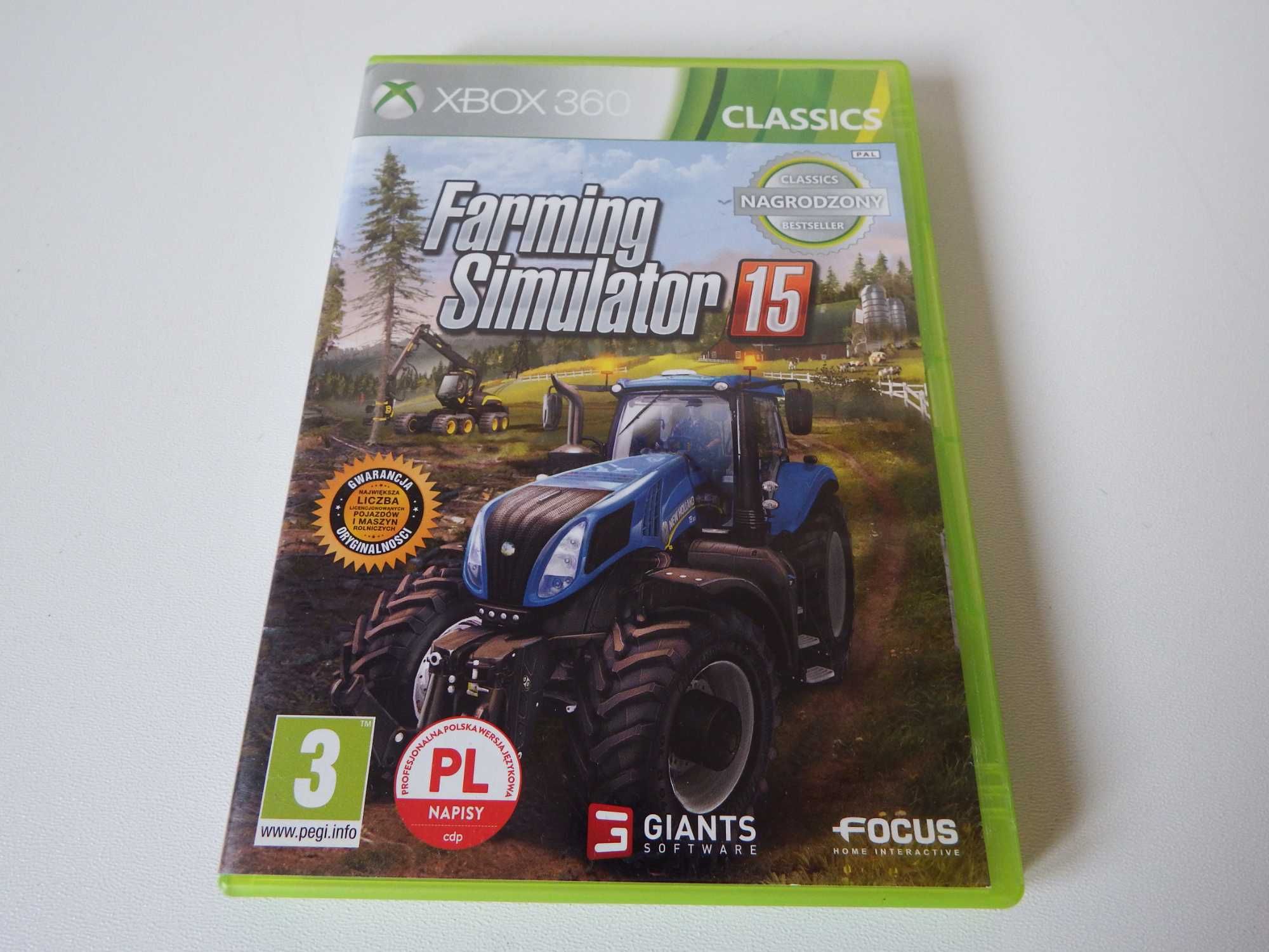 XBOX 360 Farming Simulator 15 PL stan BDB kompletna PŁYTA zadbana !