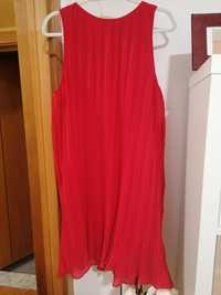 Vestido pregas vermelho