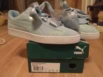 Obuwie sportowe Puma Suede Heart Pebble Aquifer Blue Flower