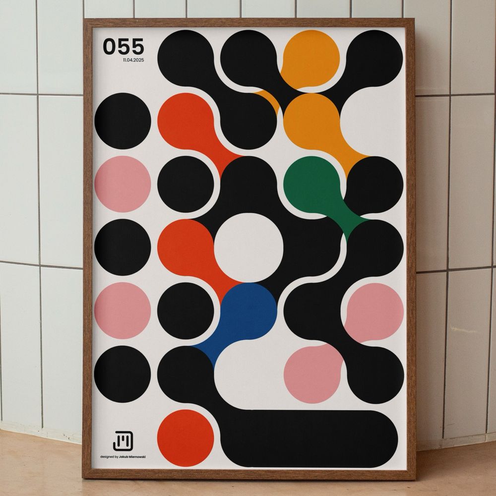 Plakat 055 w stylu bauhaus, B2, 50x70 cm