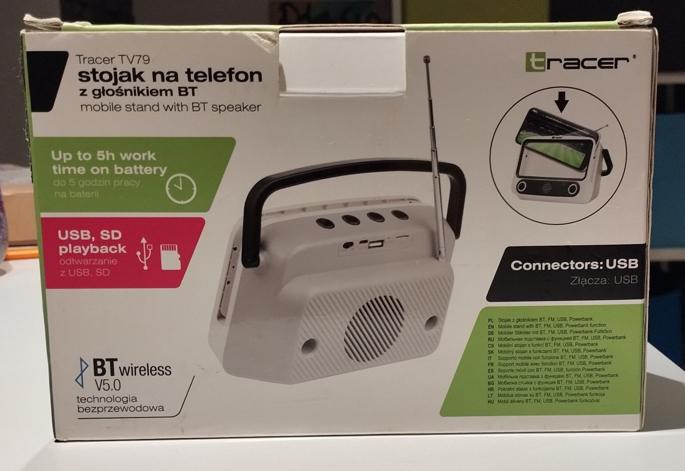Stojak z funkcją bluetooth (radio+powerbank)