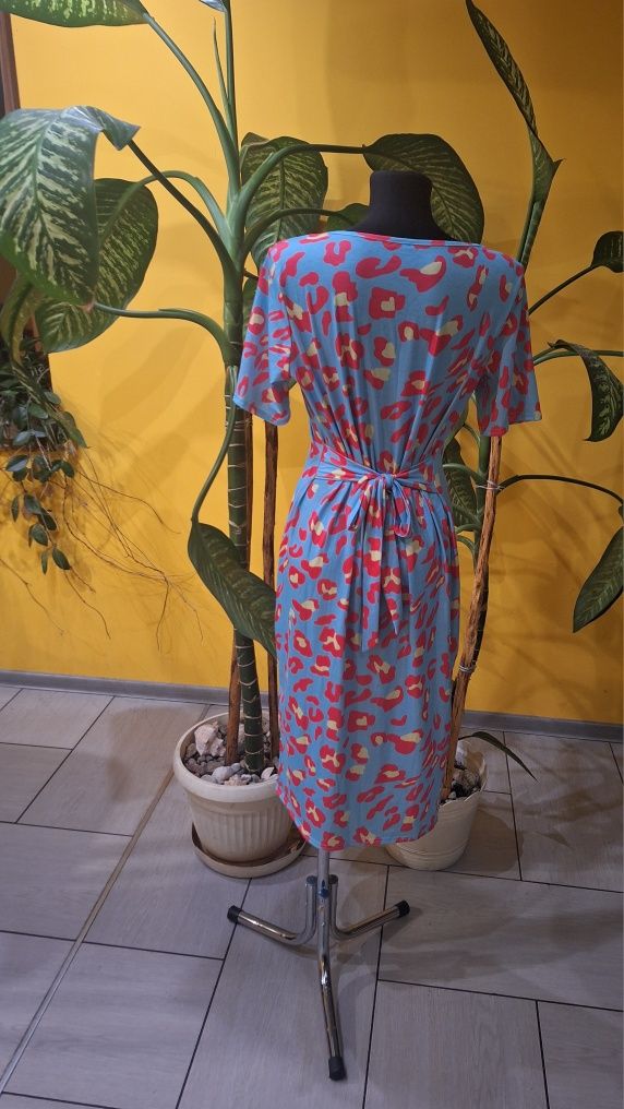 Sukienka midi z rozcięciem na nogę 35 bawełna rozmiar XL 42
