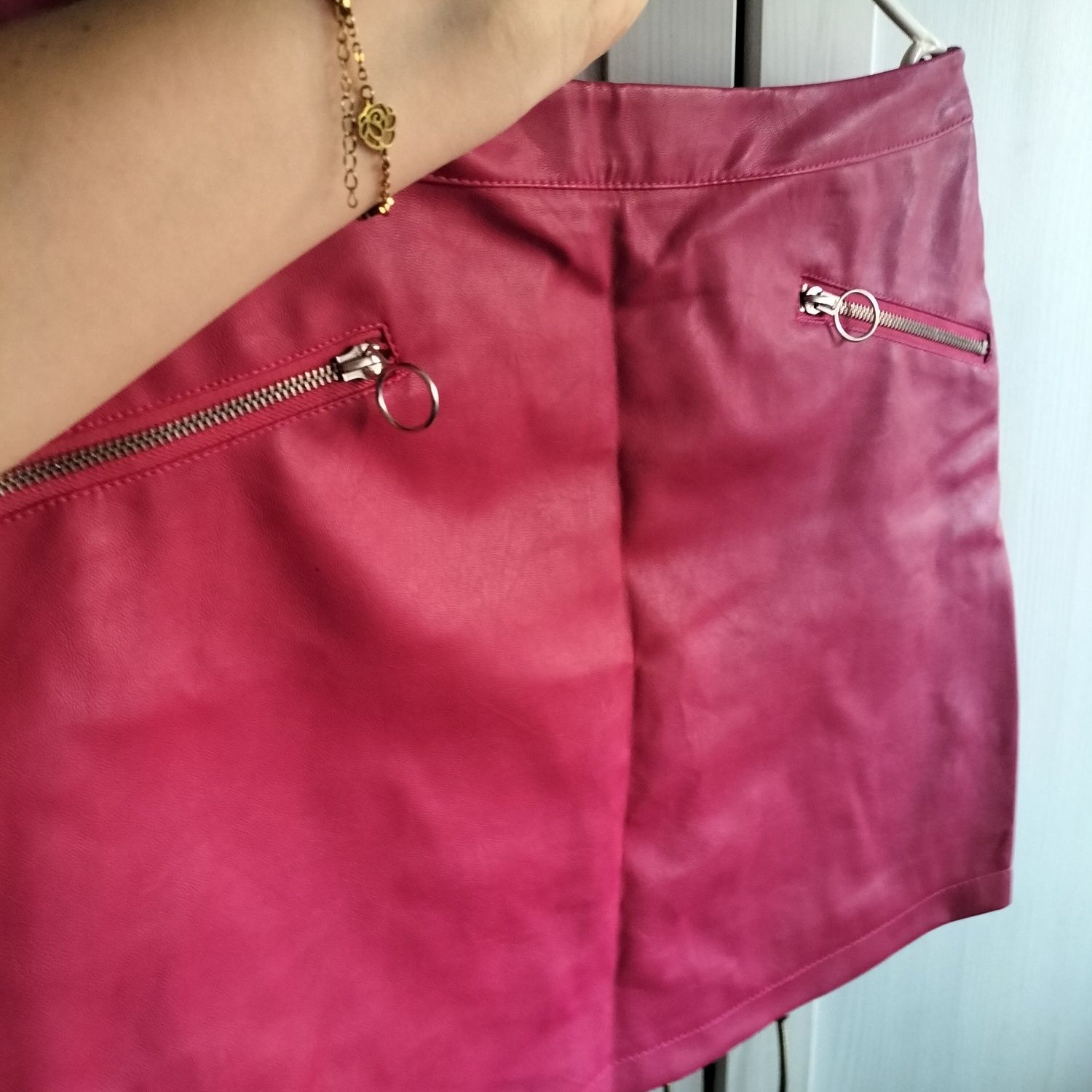 Skórzana spódnica mini spódniczka Primark XL eko skóra