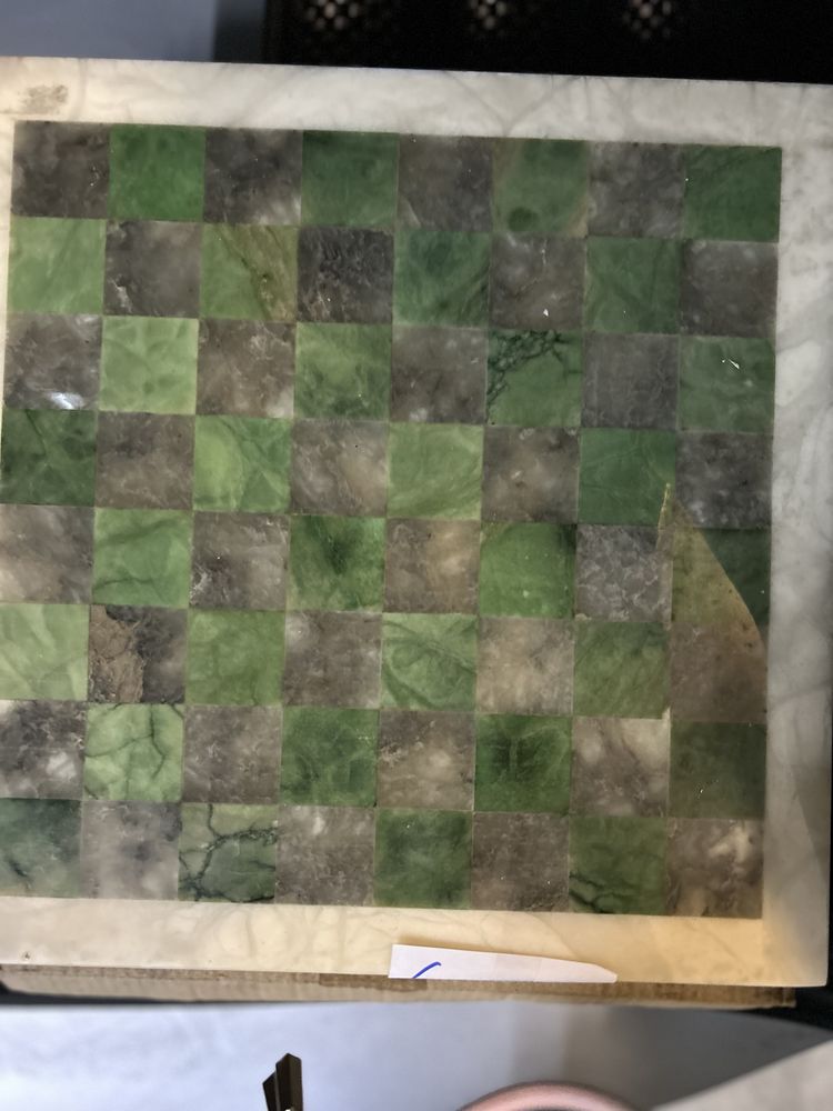 Tabuleiro de xadrez Mármore verde e cinza