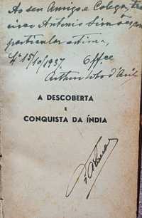 A Descoberta é  Conquista da Índia Ano 1937 com assinatura do Autora