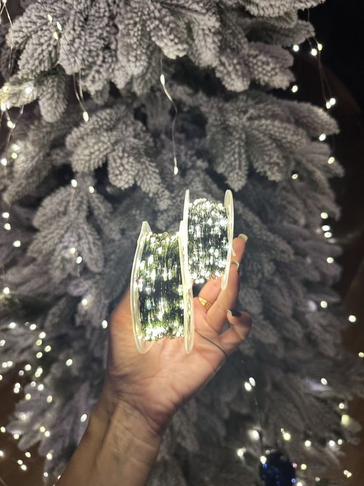 ОПТ та роздріб! Гірлянда нитка роса на зеленому дроті