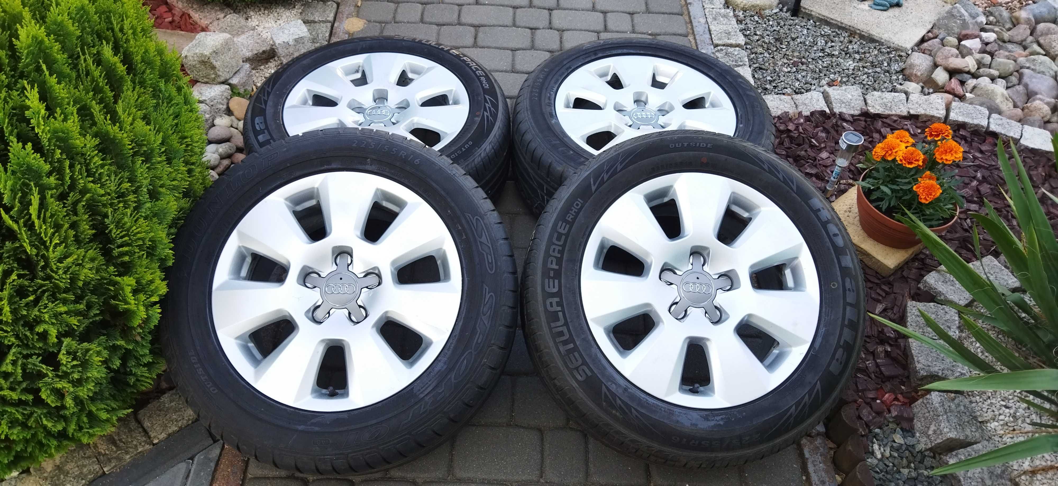 5x112 16 Cali Koła Alu Lato 225/55/16 Audi A4 B7 B8 A6 C5 C6 Oryginał