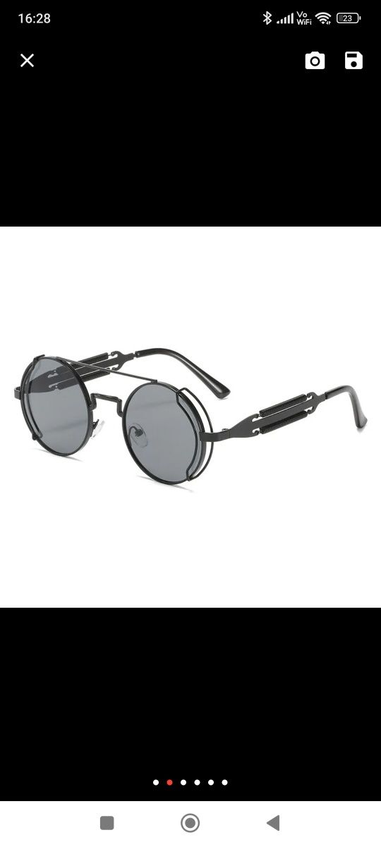 Okulary przeciwsłoneczne vintage lenonki okrągłe czarne unisex