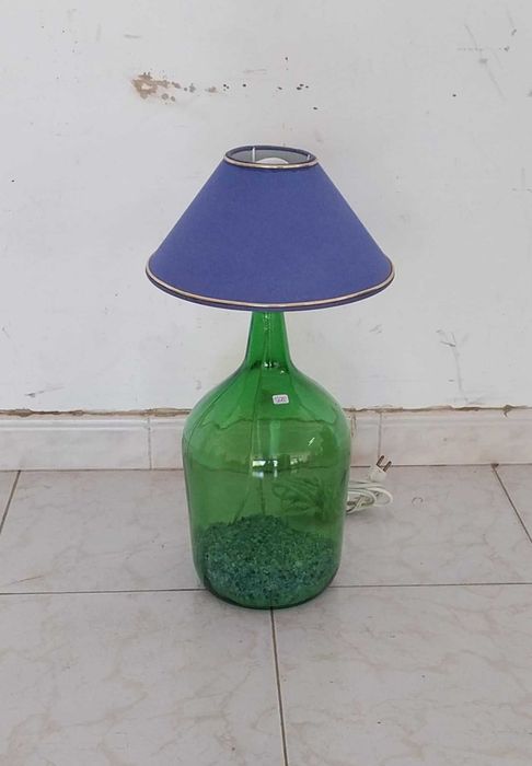 Candeeiro a partir de Garrafão em vidro VINTAGE. A Funcionar