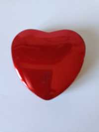 CZERWONE metalowe pudełko w kształcie serca, puszka, pojemnik