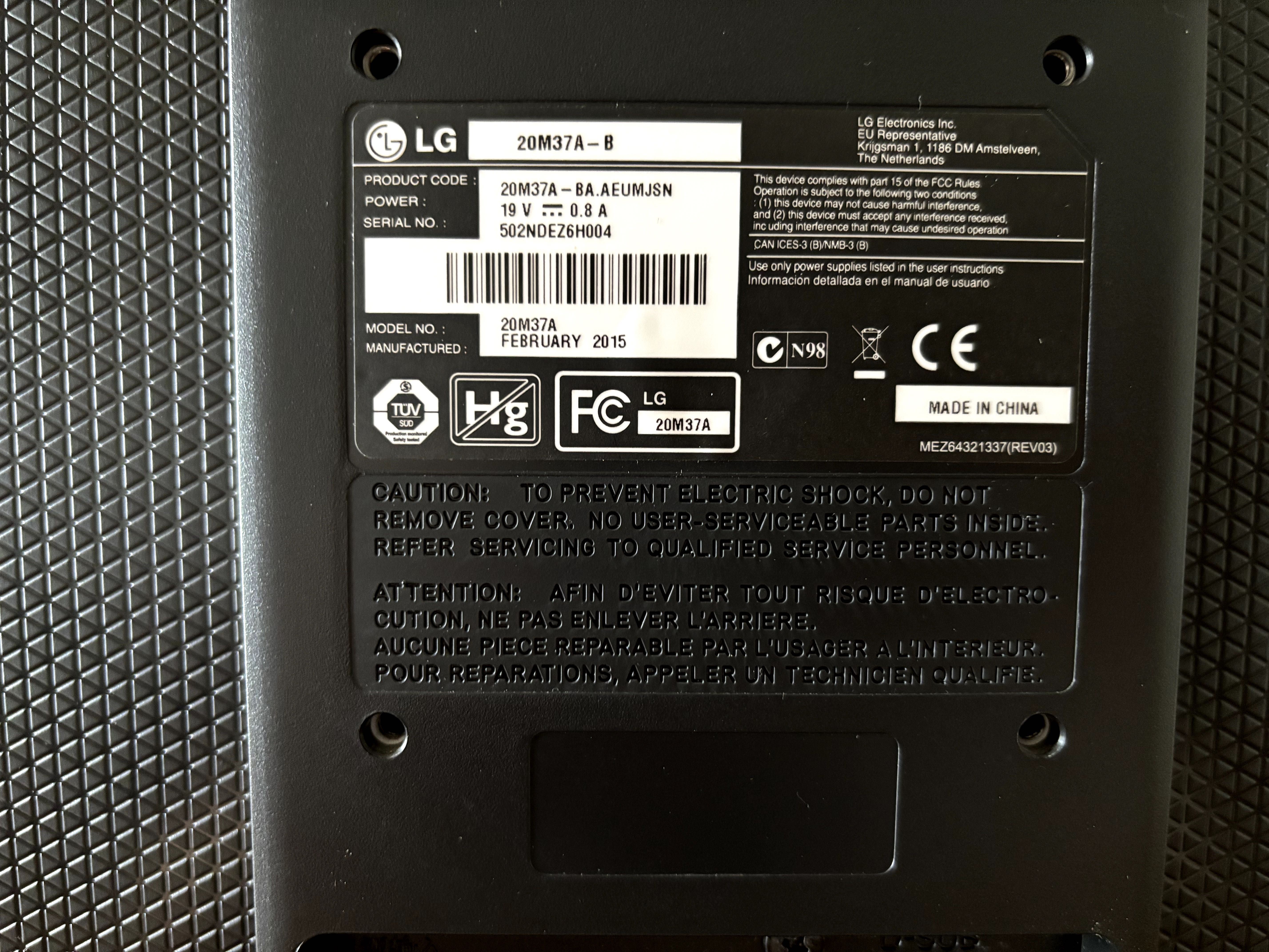 Monitor LCD LG 22M37A-B 21,5"