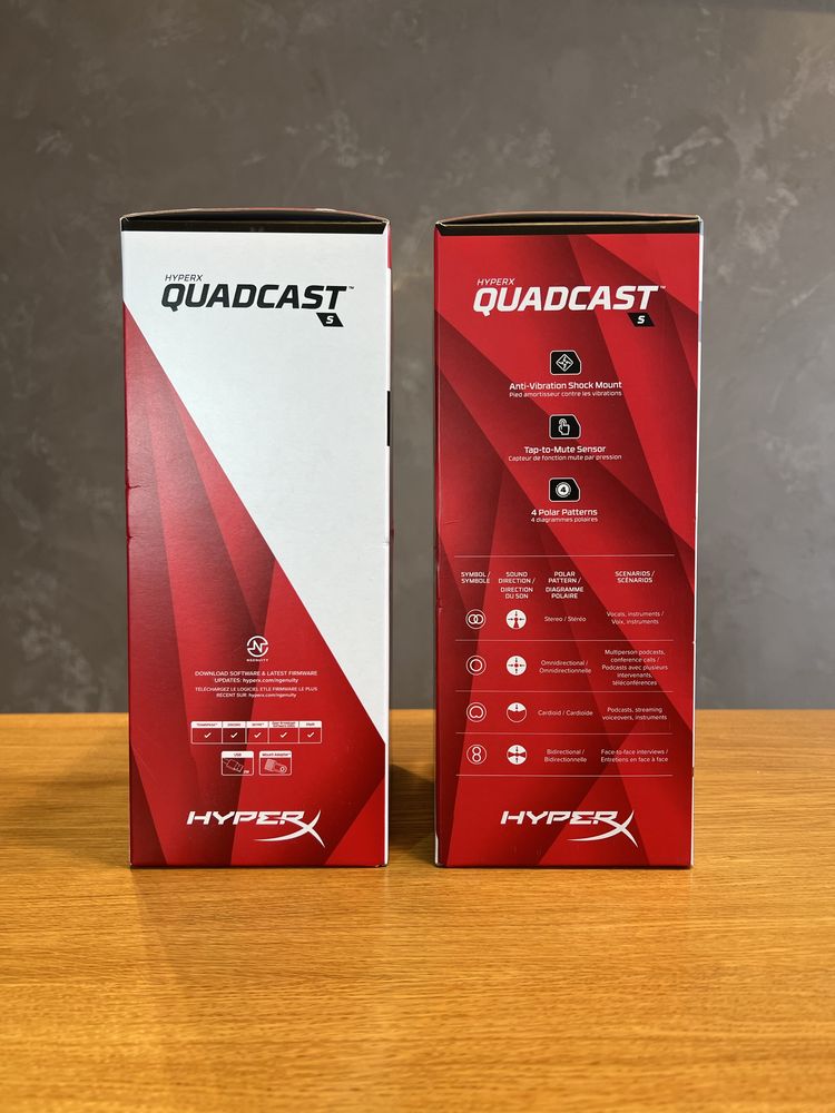 Мікрофон HyperX QuadCast S білого і чорного кольору