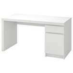 IKEA MALM Biurko z szafką, biały, 140x65 cm