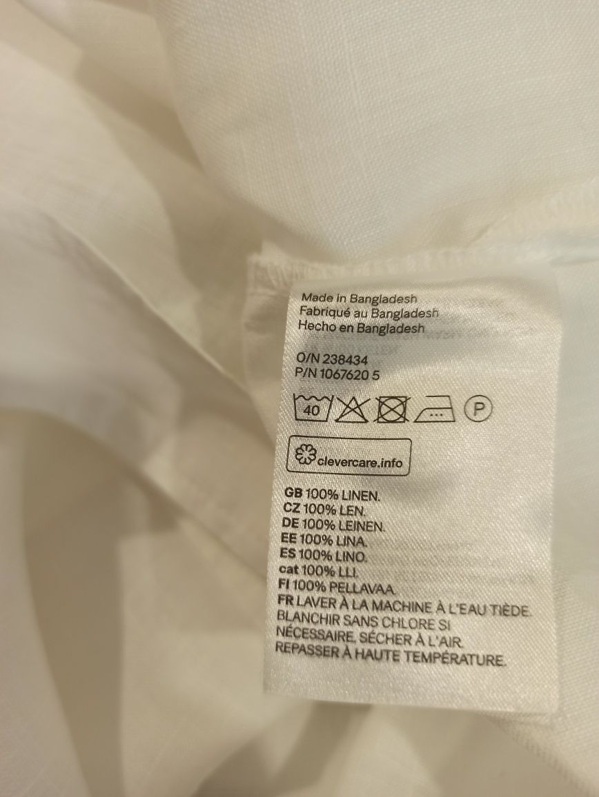 H&M льняная рубашка оверсайз с/м