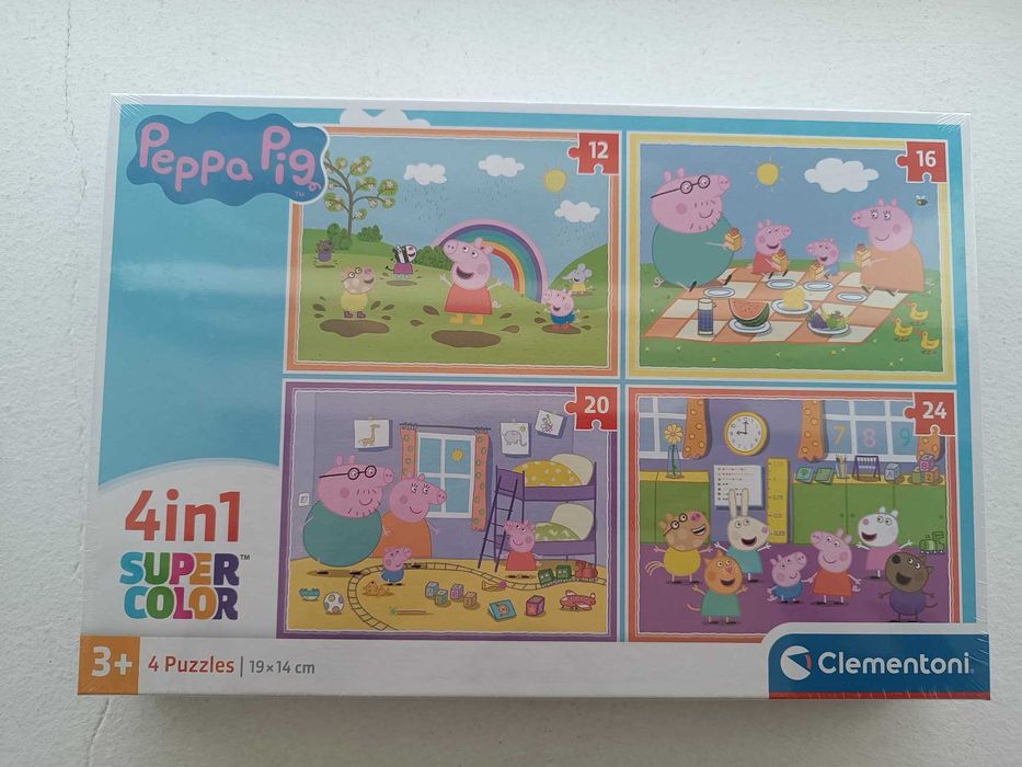 Puzzle Clementoni Peppa Pig SuperColor 4in1 4 puzzles 12+16+20+24 pcs