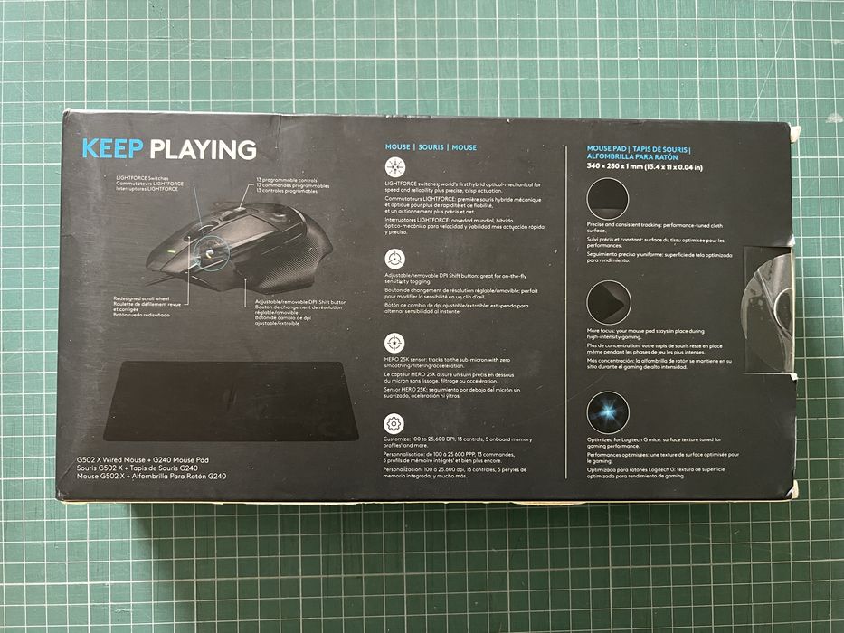NOWY zestaw Logitech mysz G502 X + podkładka G240