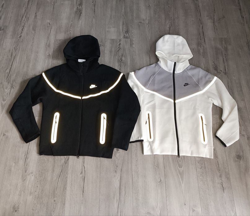 ЗИП худи Nike Tech Fleece Reflective Black White