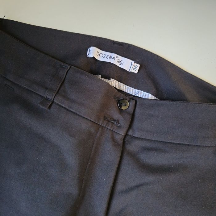 Damskie spodnie czarne w kant eleganckie