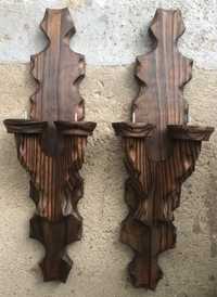 2 Castiçais de Parede em madeira, Gotico