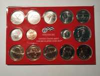 Conjunto moedas 2007 D (14 moedas) não circuladas dos EUA