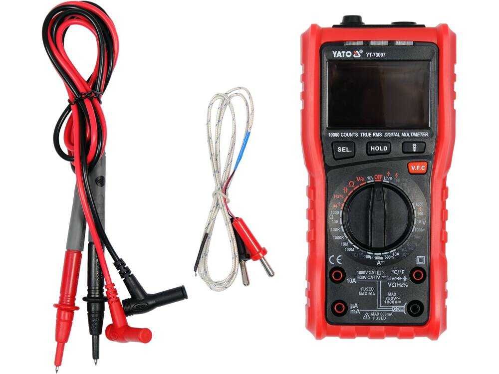 MIERNIK Cyfrowy TRUE RMS z automatycznym i ręcznym zakresem LCD