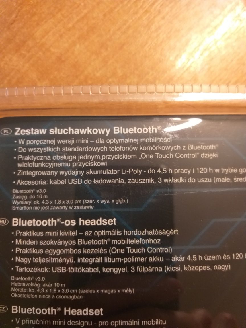 Zestaw słuchawkowy Bluetooth.