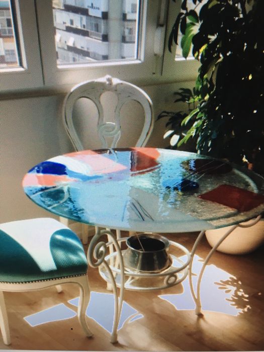 Mesa de vidro da marinha grande