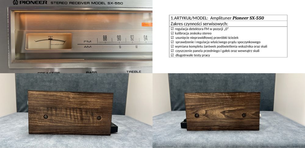 PIONEER SX-550/po serwisie/ALUMINIUM + DĄB/okazja/1976 rok/IGŁA