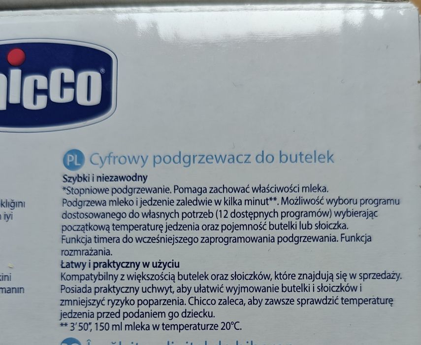 Podgrzewacz do butelek Chicco Digital z wyświetlaczem - stan bdb