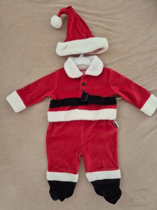 Strój Mikołaja z czapką dla niemowlaka dziecko 0-6 miesięcy