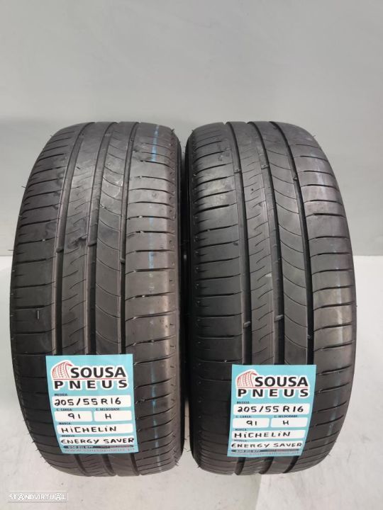 2 pneus semi novos 205-55r16 michelin - oferta dos portes
