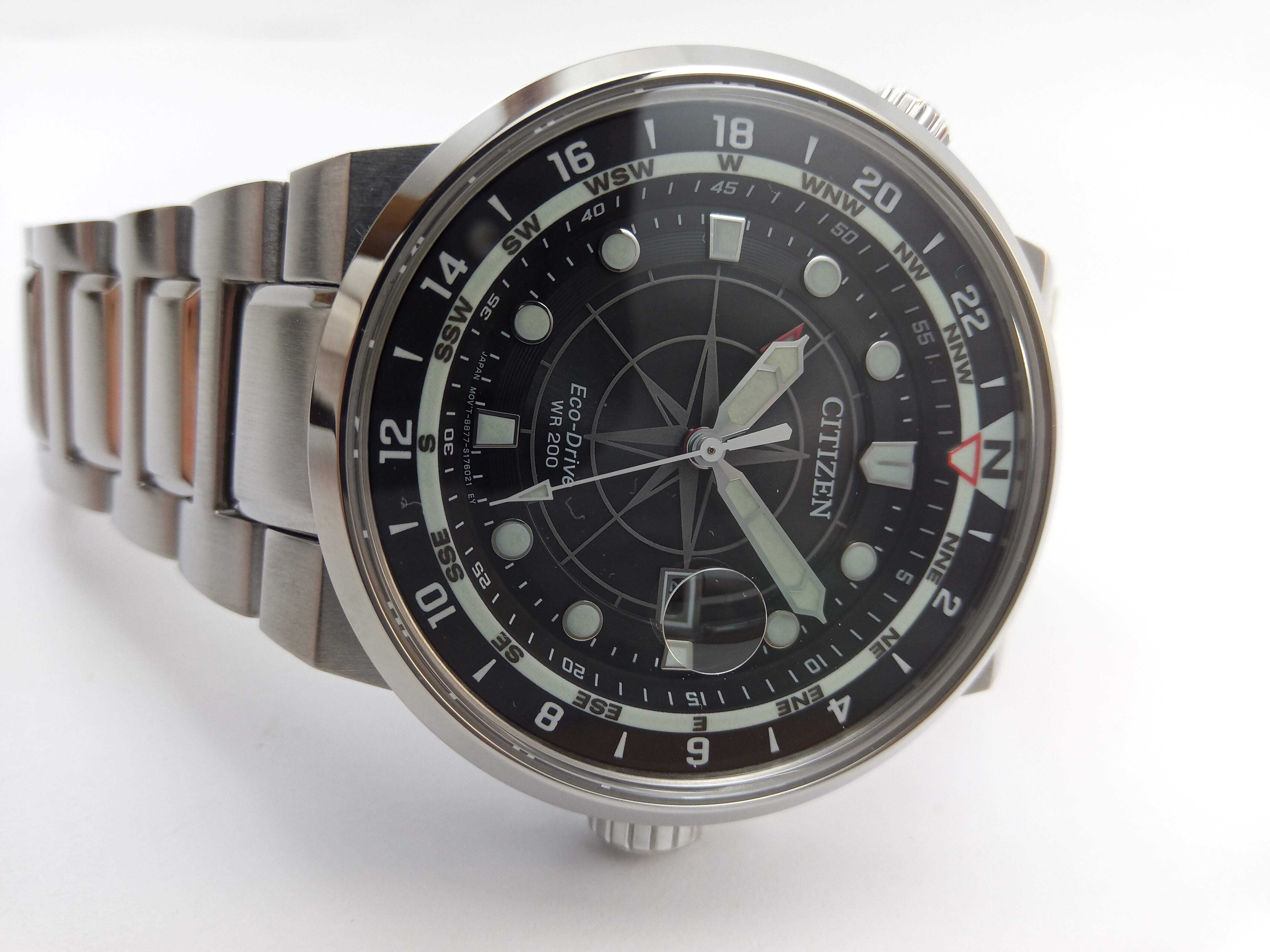 Японские мужские 200м часы Citizen Eco-Drive BJ7140-53E сапфир, GMT