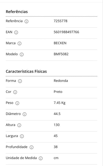 Ventoinha de Pé BECKEN