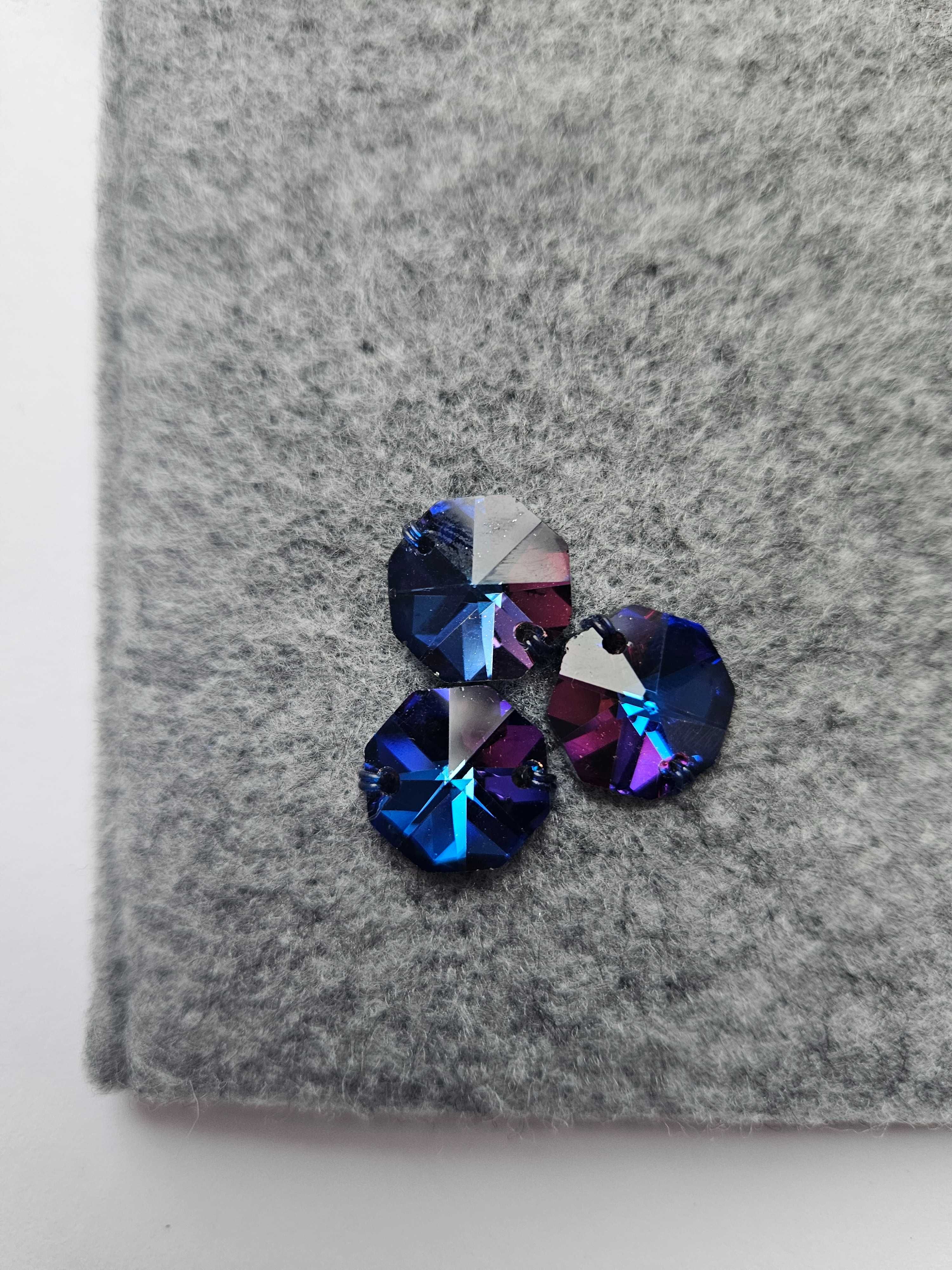 Kryształki szkło oktagony 14mm- 10szt / Jablonex nowe