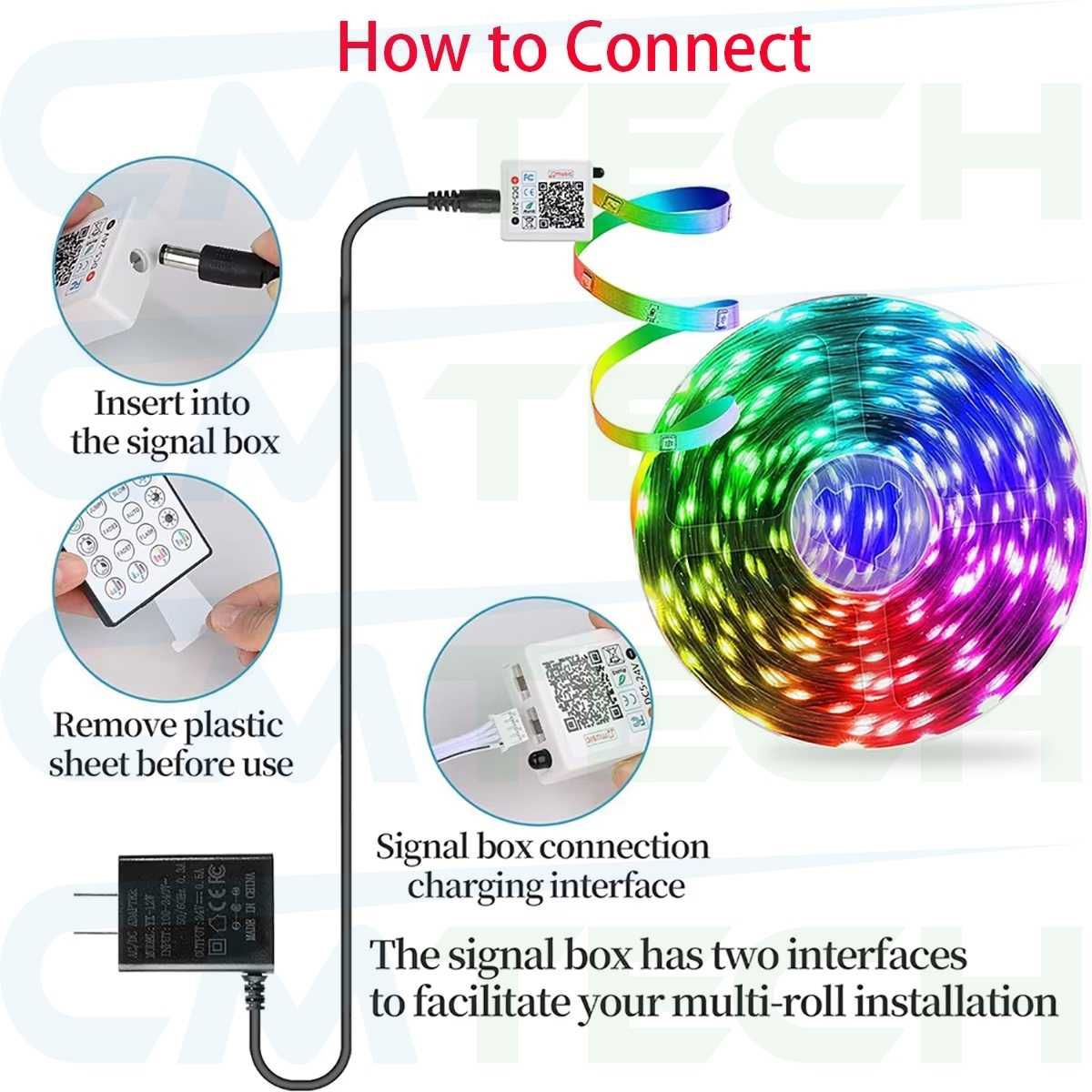 Fita de Leds RGBW + Music Sync 10 Mts