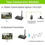 Nadajnik Bluetooth 5.0 LiNKFOR 192KHz 1X2 rozdzielacz optyczny