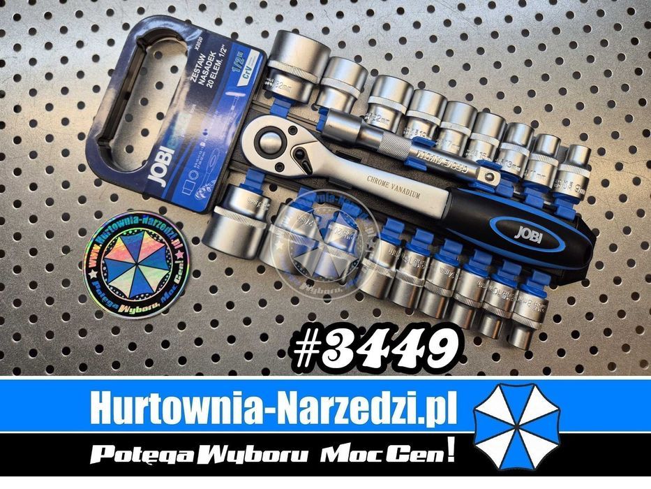 grzechotka + przedłużka + Zestaw klucz nasadowych 1/2" 8-32mm Crv