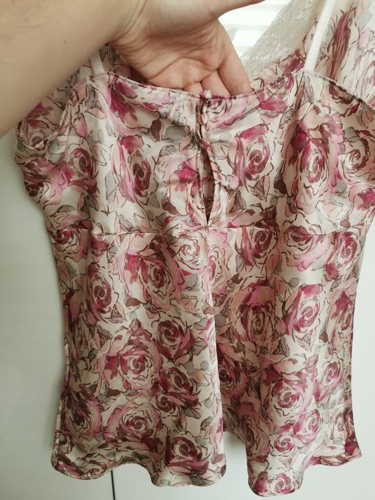 Jedwabny top jedwabna bluzka 46