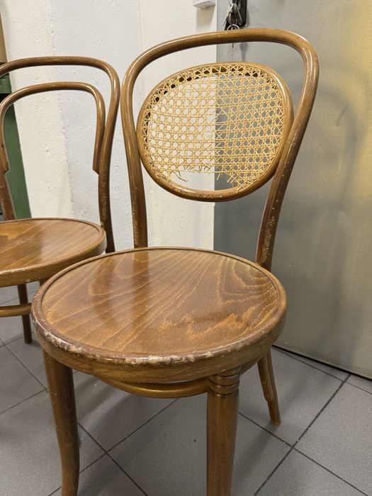 Krzesla drewniane fameg, rattan, 2 szt