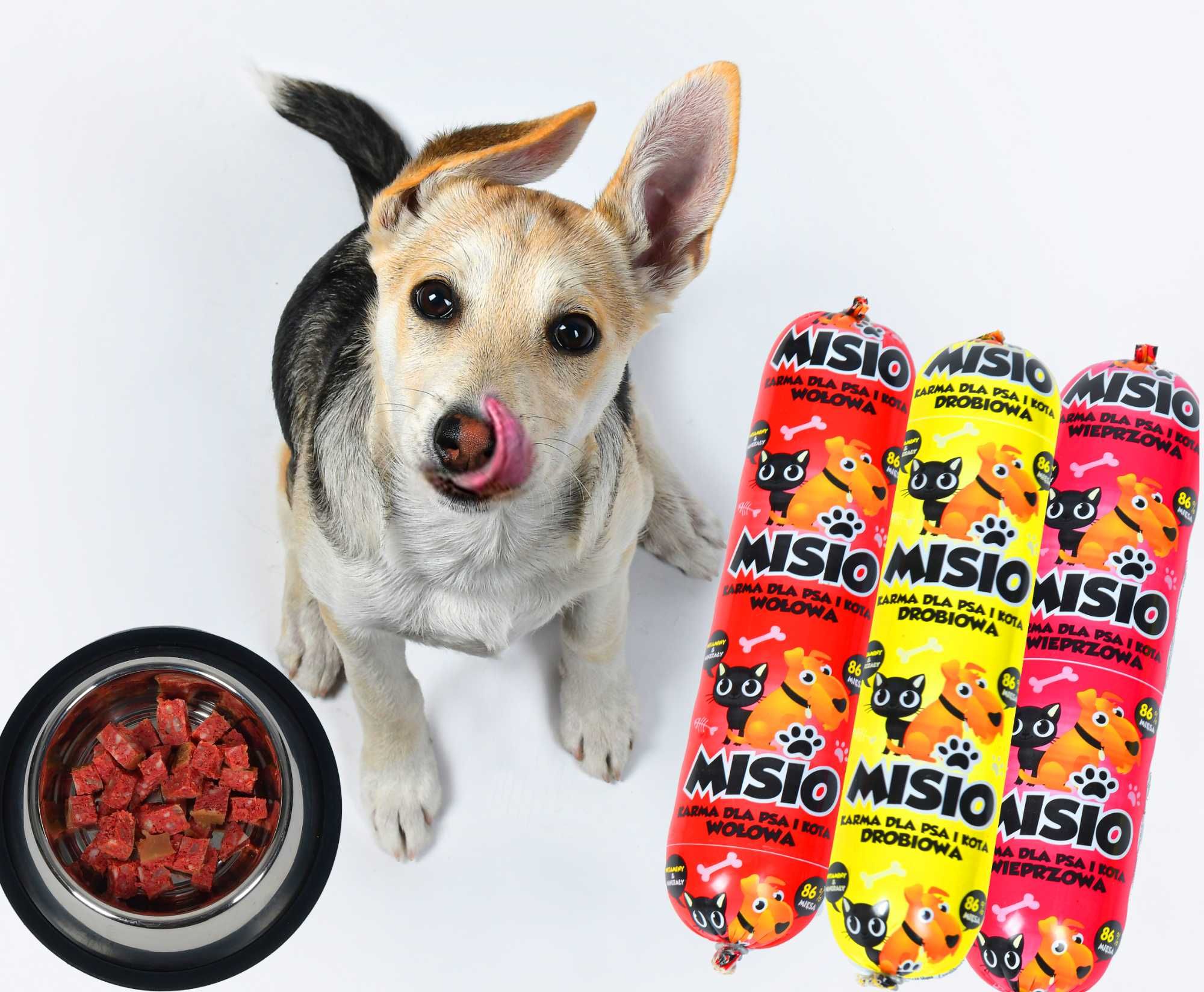 Wysyłka gratis!!! 29kg Karma dla psa Misio 83% mięsa mix smaków 29szt.
